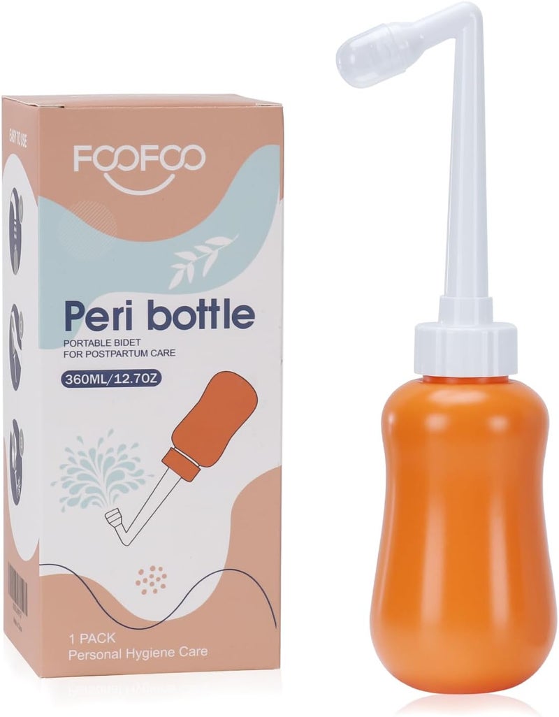 Foo Foo Peri Bottle for Postpartum Care, for Postpartum Essentials, Feminine Care Orange - Image 1